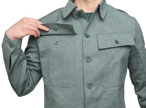 Swiss Work Jacket, New Model, Unissued. Large chest pockets with button flaps.
